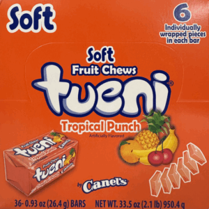 Canel's Tueni Soft Fruit Chew Squares Tropical Punch 36ct